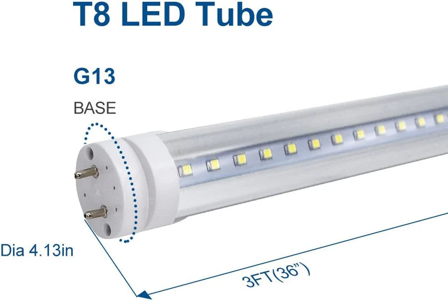 3ft 15W T8 LED Tube Lamp, Retrofit Type Frosted Cover 3000K / 4000K / 5000K Ballast Bypass Non-Dimmable (AC90-240V) or 110V Dimmable 4-Pack or 20-Pack