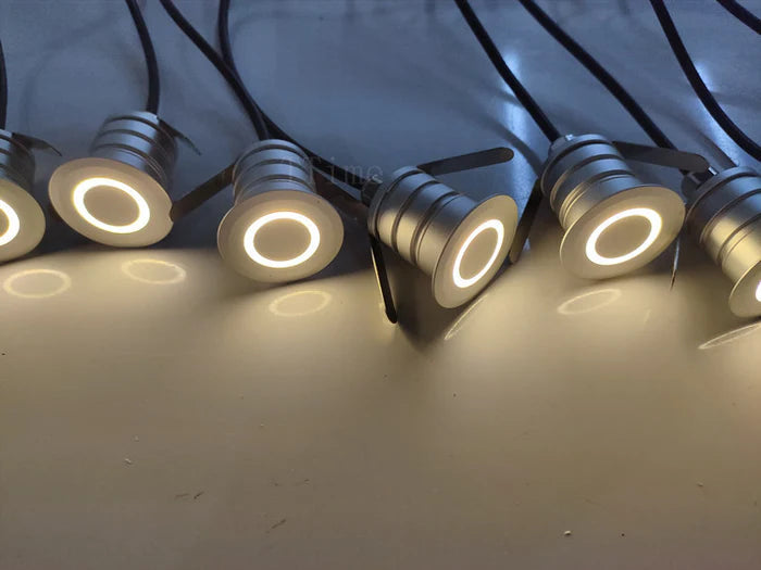 8/10-Pack Low Voltage Halo Ring LED Step Lights – 3000K / 4000K / 6000K | 1W / 3W | DC12–24V | IP67 Waterproof Recessed Wall & Stair Lights