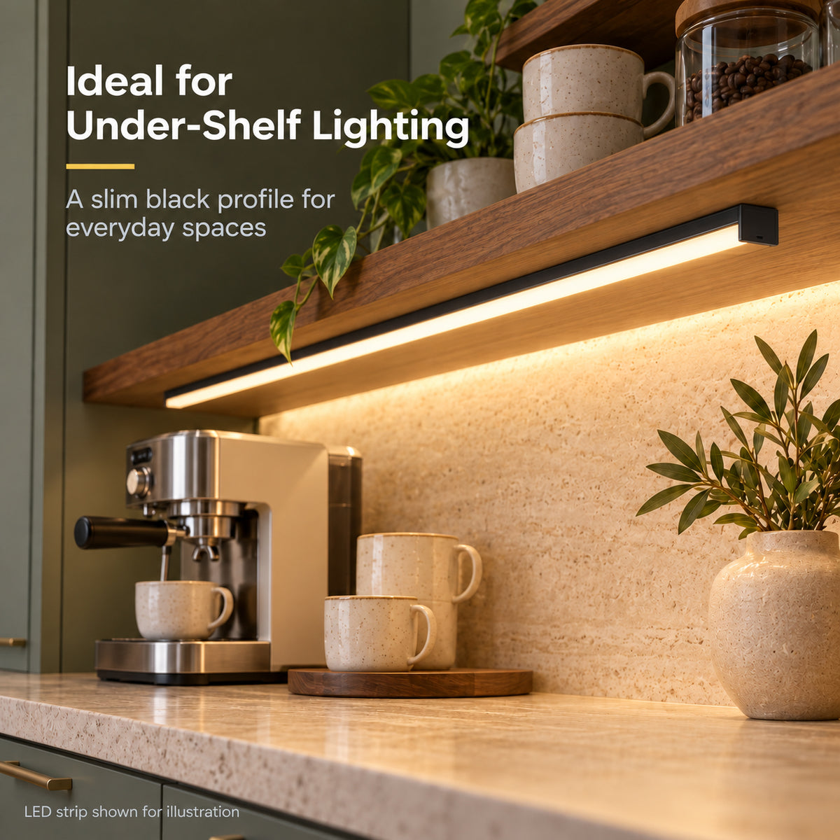 Silbernes U02 9 x 17 mm U-förmiges Innenprofil, Breite 12 mm, LED-Aluminium-Kanalsystem mit Abdeckung, Endkappen und Befestigungsclips für die Installation von LED-Lichtstreifen