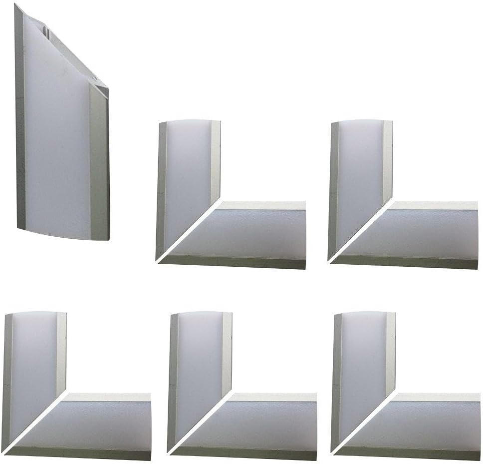 LightingWill 5Pair/10Pcs Silver Spliced L-shape LED Aluminum Channel Corner Adapter for U05S Solution for 90 Angle Turning Corner Cabinet Bar Kitchen Wardrobe Installation -U05SL10