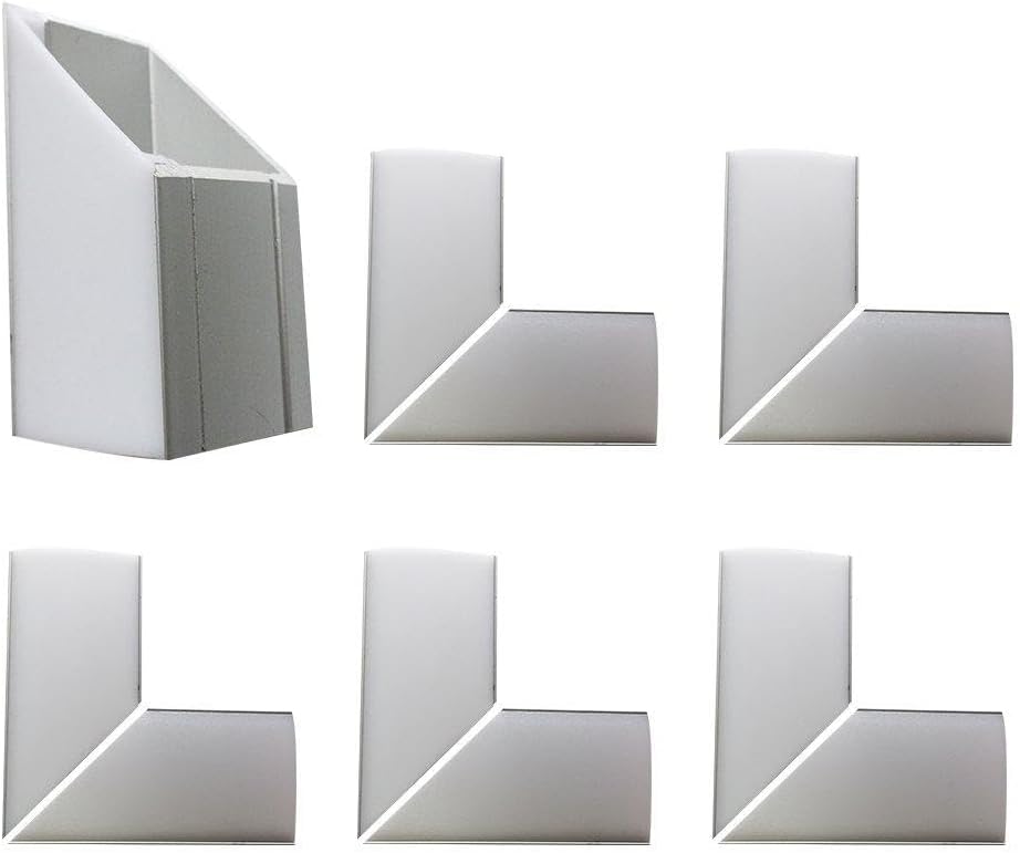 LightingWill 5Pair/10Pcs Silver Spliced L-shape LED Aluminum Channel Corner Adapter for U05S Solution for 90 Angle Turning Corner Cabinet Bar Kitchen Wardrobe Installation -U05SL10
