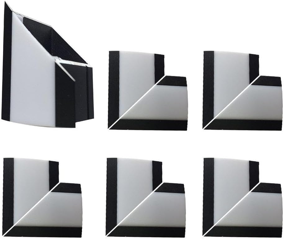 LightingWill 5Pair/10Pcs Silver Spliced L-shape LED Aluminum Channel Corner Adapter for U05S Solution for 90 Angle Turning Corner Cabinet Bar Kitchen Wardrobe Installation -U05SL10
