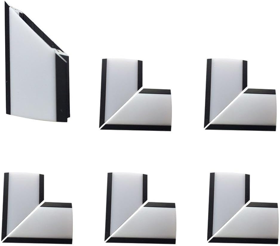 LightingWill 5Pair/10Pcs Silver Spliced L-shape LED Aluminum Channel Corner Adapter for U05S Solution for 90 Angle Turning Corner Cabinet Bar Kitchen Wardrobe Installation -U05SL10