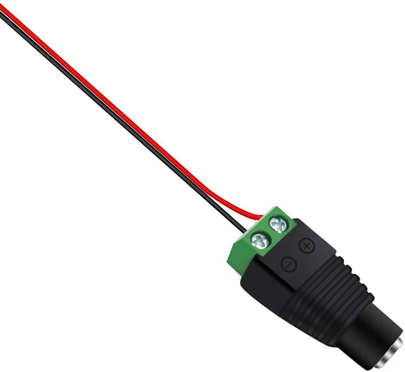 LightingWill DC Power Jack Adapter 2.1x5.5mm Barrel Connector, LED Strip Power Adapter Male Female Male+Female Plug Connector for LED Light Strip, Local Stock US UK
