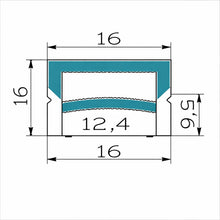 Q-3E Series 16×16mm 3-Side Emitting LED Neon Housing | Max Strip Width ≤12mm | S1616 Premium Neon Housing | 16.4FT/5M | Quick Install | LED Sign Cove Lighting