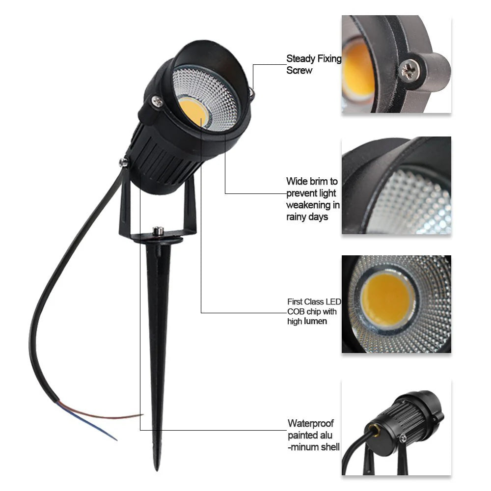 LightingWill 5W Low Voltage LED Landscape Light – DC 12V | 4 / 8-Pack | 3000K Warm White | IP65 Waterproof | Outdoor Lights for Yard Garden Pathway