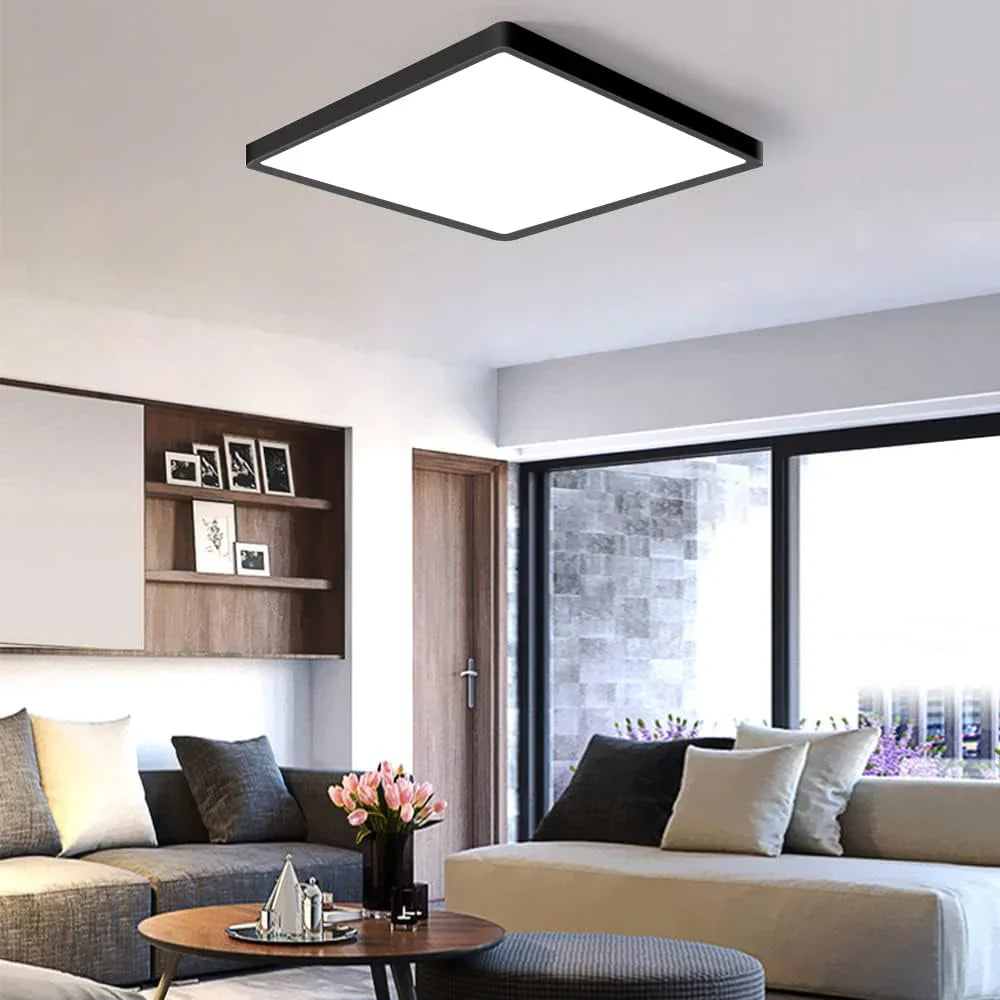 9 Inch 18W White / Black Square Ceiling Light – AC 110–130V | 3000K / 4500K / 5000K / 6500K | Flush Mount Ceiling Light for Modern Home Lighting | 1-Pack – Local Stock (US)