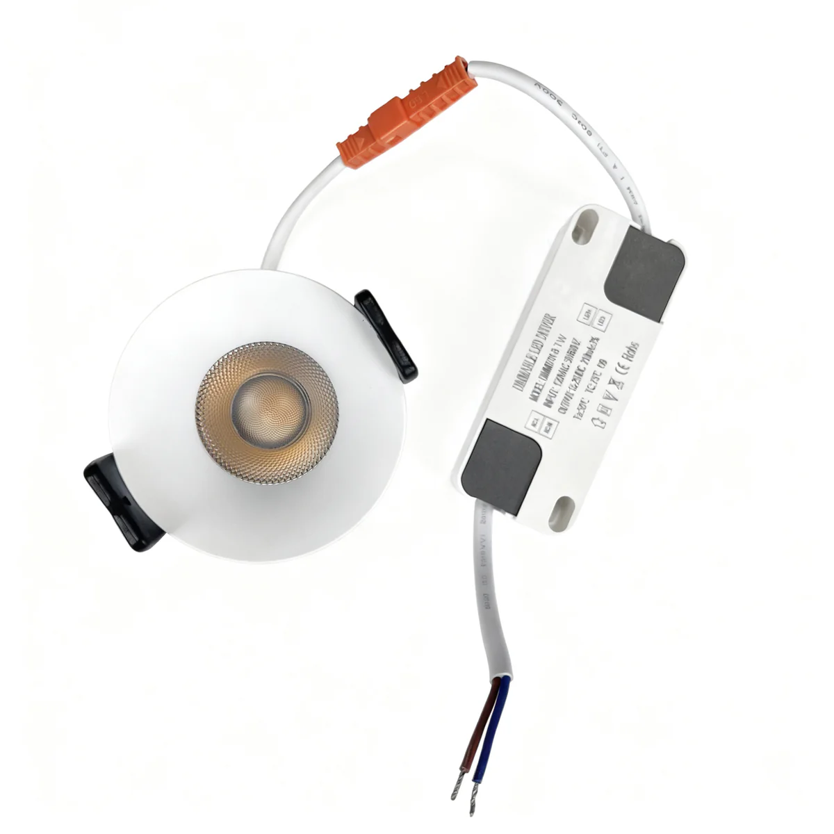 CDG-EU Curved Reflector 7W (2.2″) Deep Anti-Glare Full Spectrum LED Downlight | 200–240V | 4/12 Pack | 3000K / 4000K / 5000K | 24° Beam | White Housing | CRI>95 | Architectural Recessed Lighting