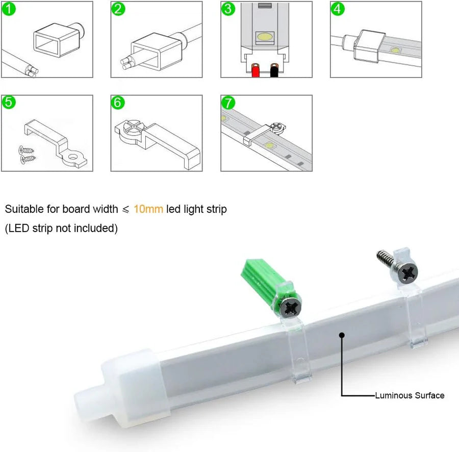 S0410 Side Edge Lighting Neon Light Housing – 4x10mm | Silicone LED Channel System | 5mm PCB Width | IP67 Waterproof | 16.4FT/5M*1/16.4FT/5M*5