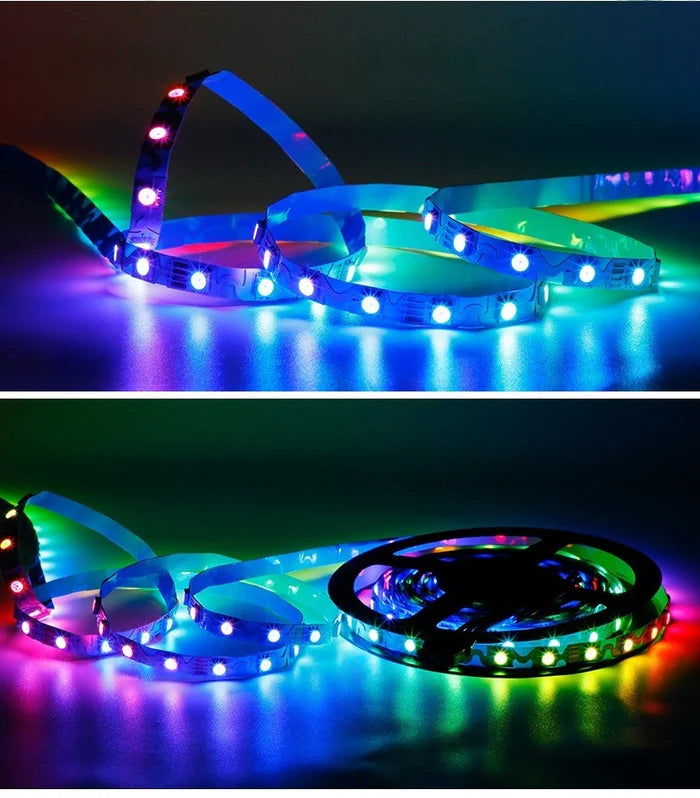 LightingWill WS2815 S Shape RGBIC LED Strip Light DC12V 8mm PCB SMD5050 Individually Addressable 60 LEDs/m Breakpoint Resume Non Waterproof Flowing LED Strip for Party Decoration DIY Lighting 5M 50M