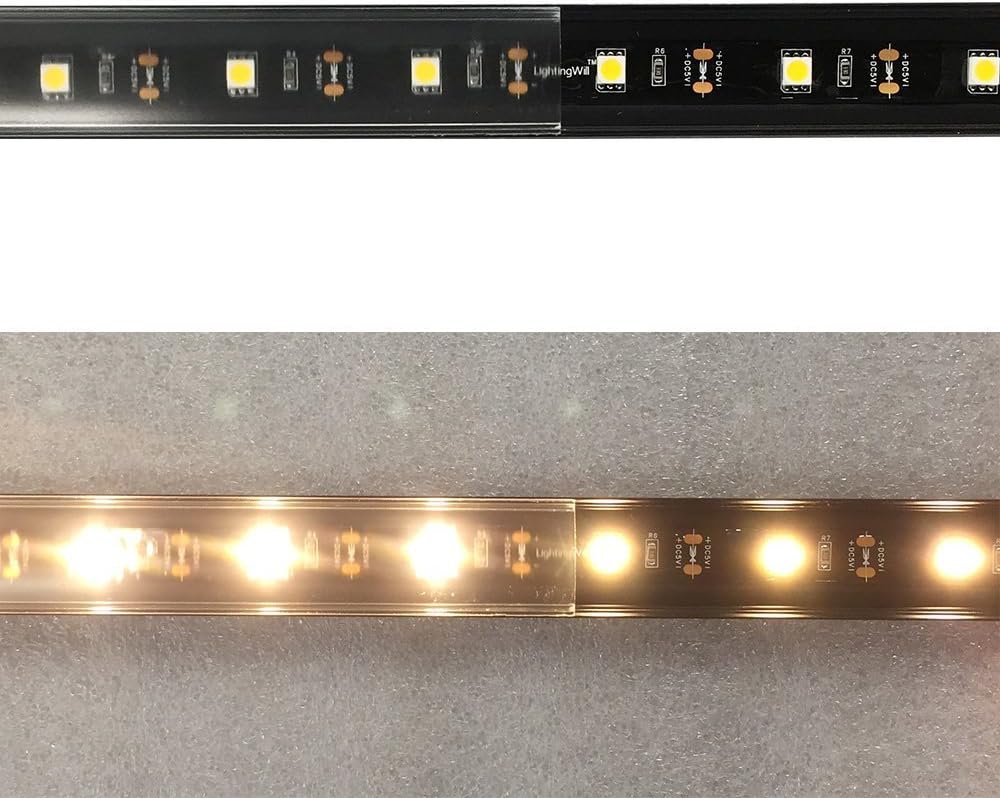 LightingWill 30-Pack U-Shape LED Aluminum Extrusion 6.56ft/2M Anodized Black Channel for <20mm Width SMD3528 5050 LED Strips Installation with Clear Cover, End Caps and Mounting Clips U04B30