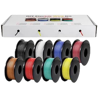 28 AWG Silicone Electrical Power Wire, Stranded Tinned Copper Hook Up Cable Kit, Flexible Low Voltage Wire Spools for LED, RC, Arduino, DIY, 3m–15m Each Roll × 8 Colors
