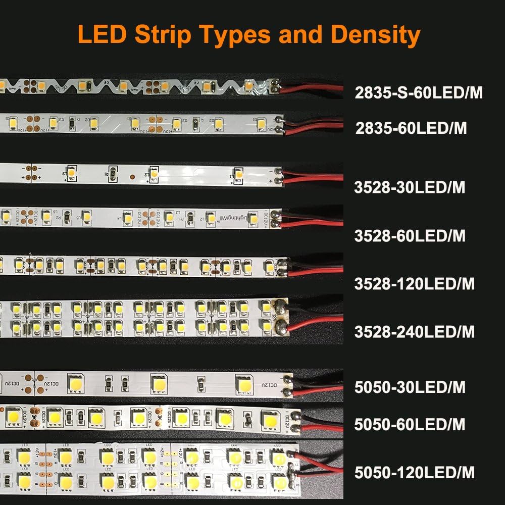 LightingWill LED Strip Lights CRI90 SMD5050 16.4Ft(5M) 300LEDs Nature White 4000K-4500K 60LEDs/M DC12V 72W 14.4W/M 10mm White PCB Flexible Ribbon Strip with Adhesive Tape Non-Waterproof H5050NW300N