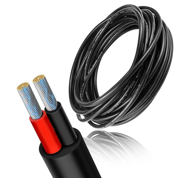 14 AWG 2/3/4/5 Conductor Black/White PVC Insulated Copper Cable – Multi-Core Flexible Wire for LED Installation – 5m (16.5ft)