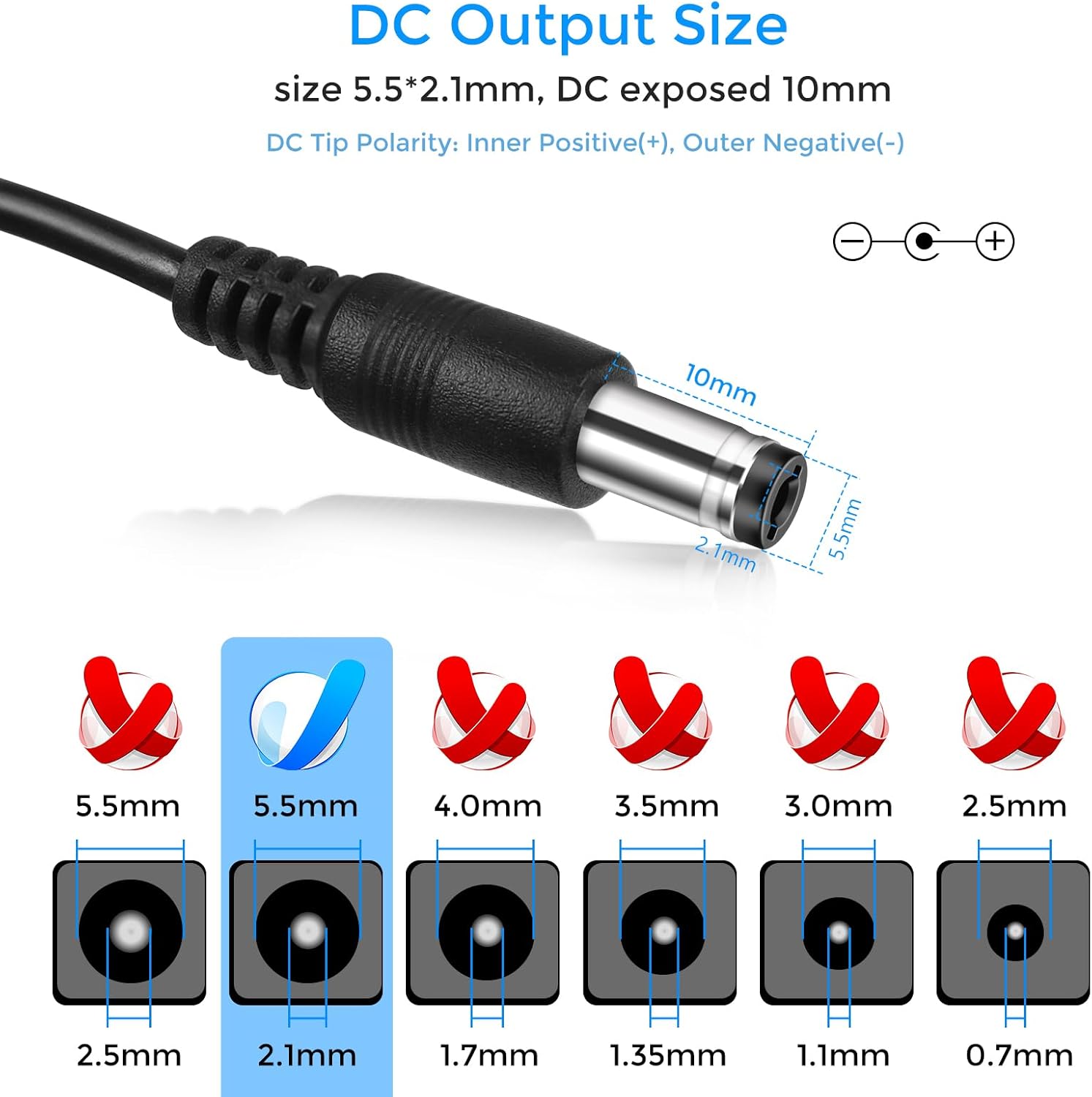 LightingWill 12V Power Supply, 12W Power Adapter, 110V AC to 12V 1A DC Converter, Wall Plug Transformer for 12V Devices with 5.5/2.1mm DC Connector