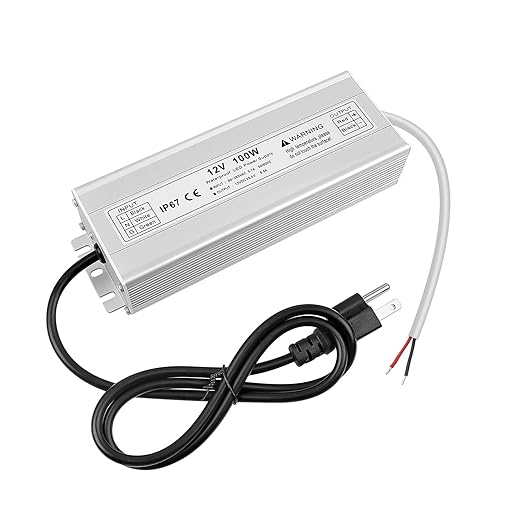LED Driver 100/200/400 Watts Waterproof IP67 Power Supply Transformer Adapter, 90V-140V AC to 24V DC Low Voltage Output for LED Light, Computer Project, Outdoor Light and Any 24V DC led Lights