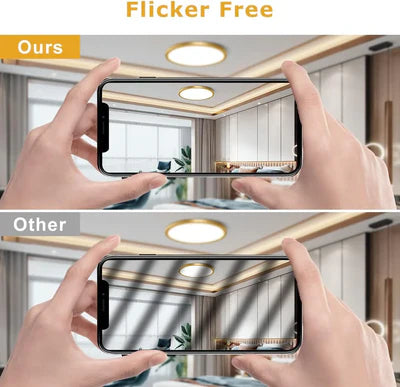 12 Inch 24W White / Gold  Round Ceiling Light – AC 110–130V | 3000K / 4500K / 5000K / 6500K | Flush Mount Ceiling Light for Modern Home Lighting | 1-Pack – Local Stock (US)