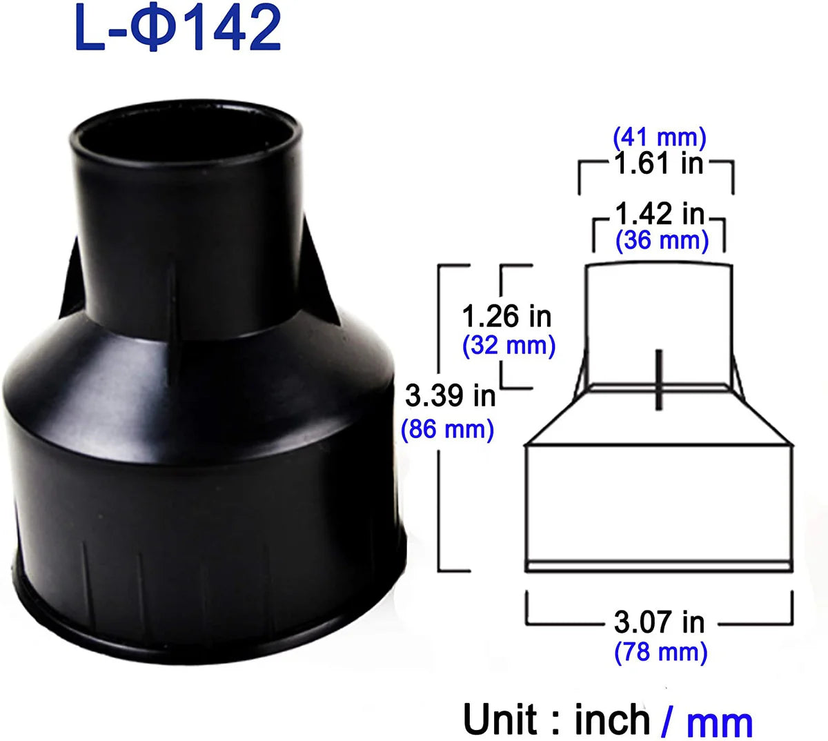 4pcs Pack Embedded Parts, Plastic Horn Shape, Black Built-in Fitting | Waterproof Outdoor/Indoor Pre-embedded Inserts | for LED Inground/Step Stair/Underwater Swimming Pool Lights