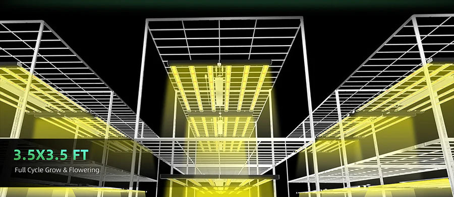 Foldable LED Grow Light - AC110-277V | 240W / 360W / 480W / 720W | Full Spectrum Grow Light for Indoor Commercial Plants | IP66 Waterproof | 0-10V Dimming | Included Hanging Rope, Dimmable Driver | Seedling, Veg & Bloom | US / EU / UK / AU Plug