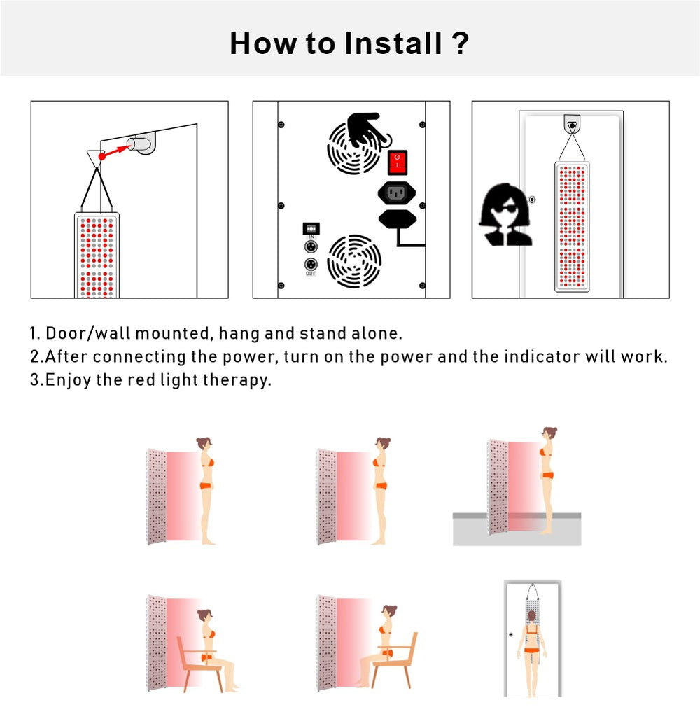 ALW-PRO Series Large Panel Infrared Therapy Lamp – 140W / 260W / 420W | Dual Chip Red & IR | Touch Control with Timer & Pulse Dimming | 30° Lens | AC85–265V | Hanging Rope & Goggles Included | for Skin Care | US / EU / UK / AU Plug