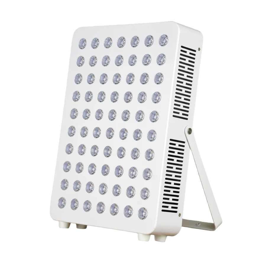 100W Desktop Infrared Therapy Lamp – 70 LEDs | Touch Screen | Red Light 660nm & IR 850nm | Dimmable Timer | AC100–240V | Desktop Stand Design | for Skin Care | Hanging Rope & Goggles Included | US / EU / UK / AU Plug