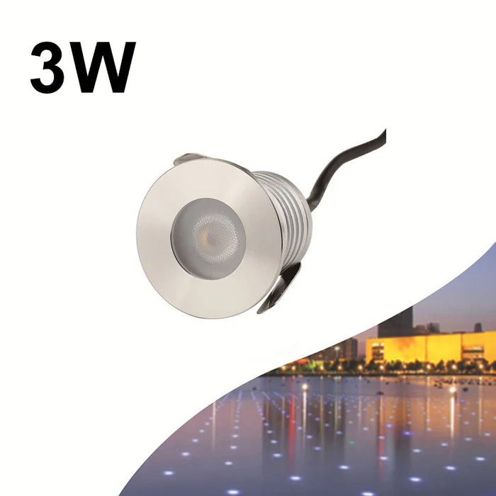 3W Single LED Underwater Lights – DC 12V / 24V Low Voltage | 3W | 304 Stainless Steel Round Submersible Lights | IP68 Waterproof | Warm White / Neutral White / Cool White for Pool, Fountain & Garden Landscape Lighting | 8 / 10-Pack