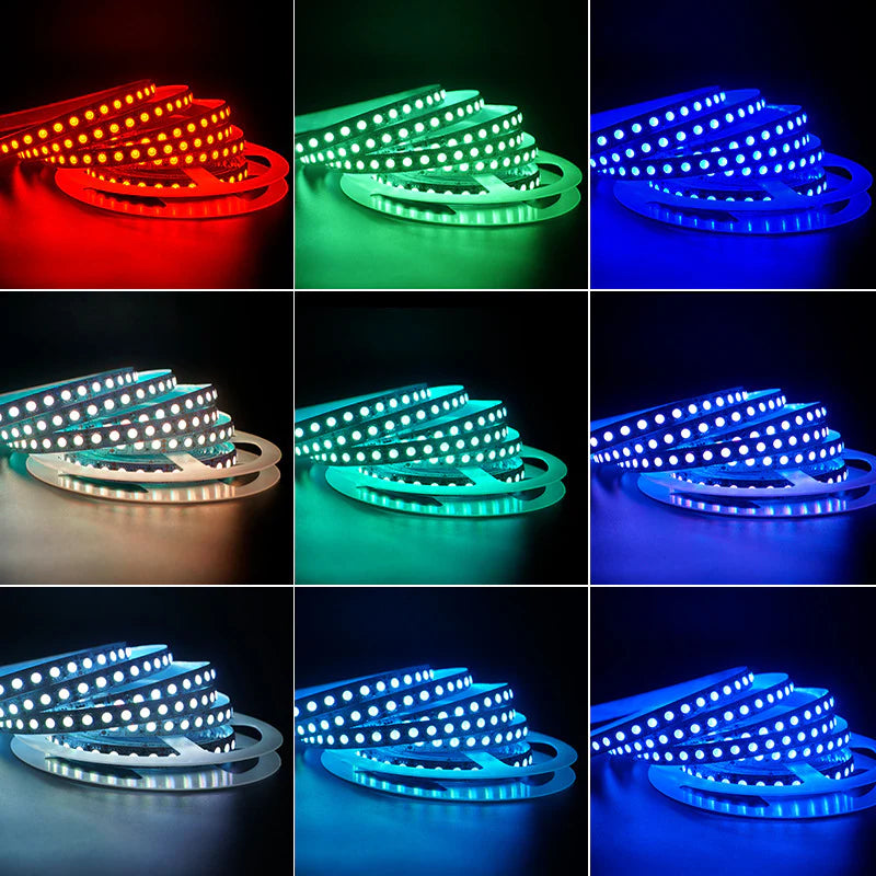 LightingWill 10MM SMD5050 RGB LED Strip Light - DC12V | 60 / 120 LEDs/M | 10mm PCB | IP00 / IP65 / IP67 | 5/50M | for Mirror, Kitchen Cabinet, Bedroom