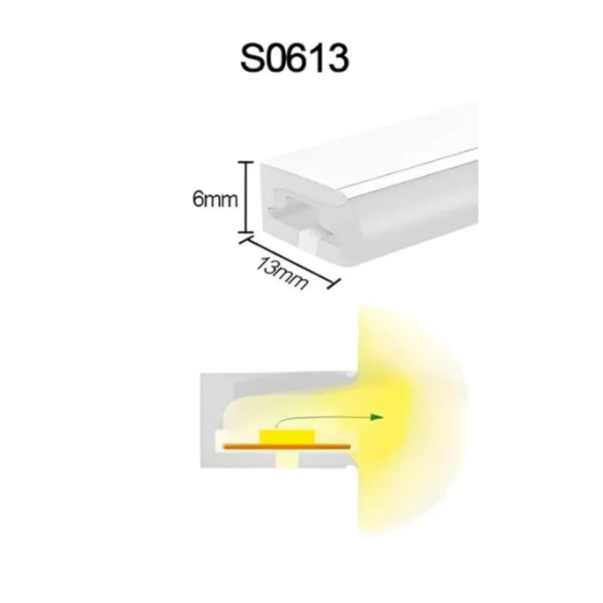 S0613 Side Edge Lighting Neon Light Housing – 6x13mm | Silicone LED Channel System | 8mm PCB Width | IP67 Waterproof | 16.4FT/5M | Local Stock US/UK/DE