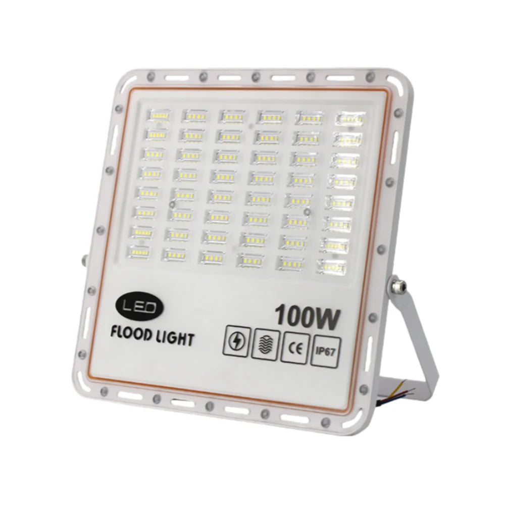 LightingWill FL-P Series LED Flood Light Outdoor 30W-400W IP67 SMD2835 High Brightness Floodlight 100-110LM/W Aluminum White Housing Hardwired Warm White Cool White 2/10-Pack