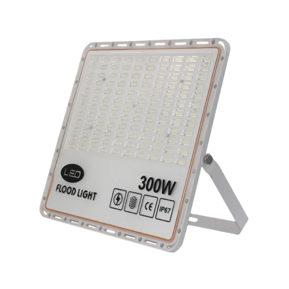 LightingWill FL-P Series LED Flood Light Outdoor 30W-400W IP67 SMD2835 High Brightness Floodlight 100-110LM/W Aluminum White Housing Hardwired Warm White Cool White 2/10-Pack
