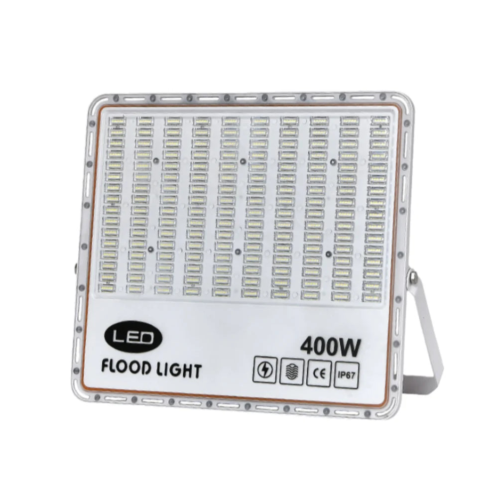 LightingWill FL-P Series LED Flood Light Outdoor 30W-400W IP67 SMD2835 High Brightness Floodlight 100-110LM/W Aluminum White Housing Hardwired Warm White Cool White 2/10-Pack