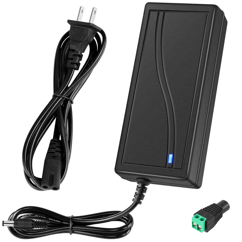 Desktop Power Supply Adapter DC 24V 60W–120W, AC 100–240V Input Switching Transformer Charger with US Plug for LED Strip Lights, 3D Printers, CCTV, Electronics