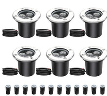 LightingWill 3W Low Voltage Inground LED Spotlight – DC 12V / 24V | 6-Pack | Warm White | IP67 Waterproof | Outdoor Landscape & Path Lighting | for Driveway, Deck, Step & Garden Lighting